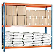 Simonrack Simontaller Estantería para cargas pesadas Chipboard (Al x An x Pr: 200 x 150 x 75 cm, Capacidad de carga por balda: 400 kg, Número de baldas: 3 ud., Inserción, Azul/Naranja) | BAUHAUS