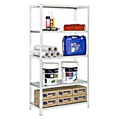 Simonrack Simonclick Estantería metálica (Al x An x Pr: 180 x 90 x 40 cm, Capacidad de carga por balda: 180 kg, Número de baldas: 5 ud., Inserción, Blanco/Galvanizado) | BAUHAUS