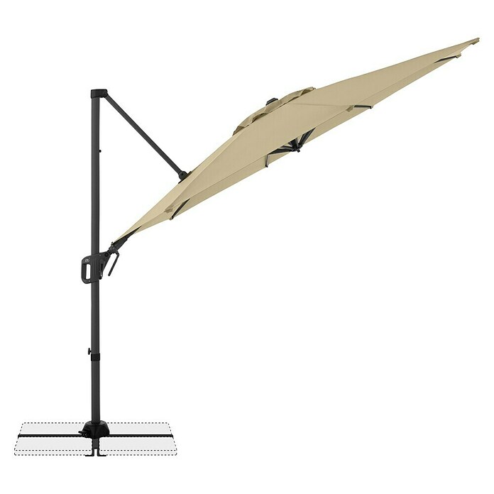 Doppler Ampelschirm rund Life 310 Side (Sand, Durchmesser Bespannung: 310 cm) | BAUHAUS