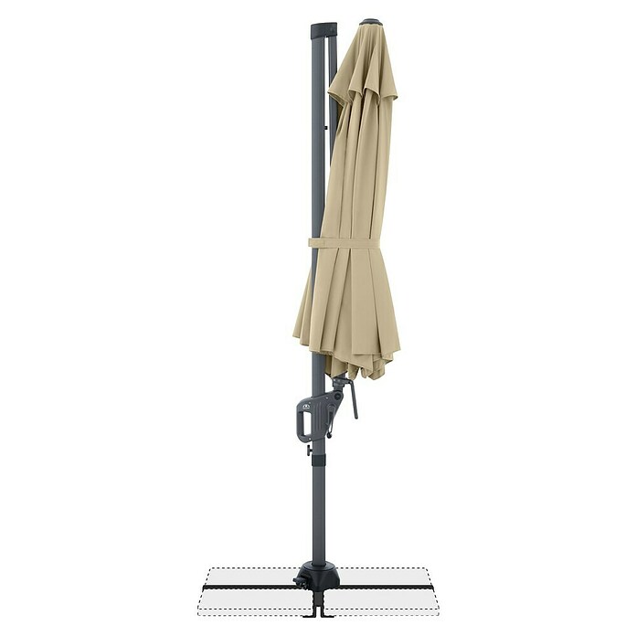 Doppler Ampelschirm rund Life 310 Side (Sand, Durchmesser Bespannung: 310 cm) | BAUHAUS
