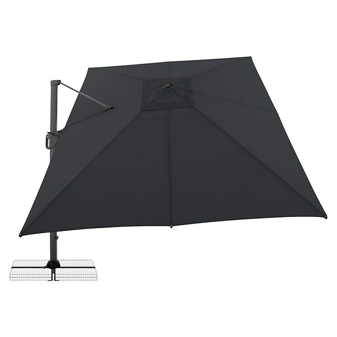 Doppler Ampelschirm Life Side (Anthrazit, Bespannungsmaß (L x B): 300 x 400 cm) | BAUHAUS