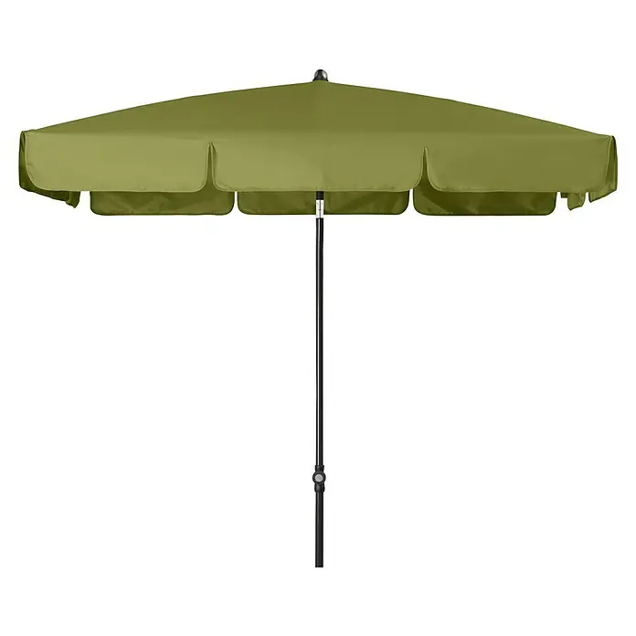 Doppler Sunline Balkonschirm Waterproof Neo - Pistazie, Bespannungsmaß (L x B): 120 x 185 cm - Olivgrüner Terrassenschirm mit dunklem Mittelpfosten.