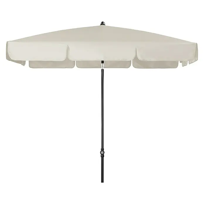 Doppler Sunline Balkonschirm Waterproof Neo - Natur, Bespannungsmaß (L x B): 120 x 185 cm - Beiger Terrassenschirm mit schwarzem Stock.