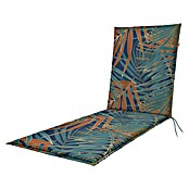 Doppler Liegenauflage Living Blätter (Rollliege, L x B x H: 195 x 60 x 6 cm, Kunststoff, Baumwolle, Türkis/Orange) | BAUHAUS
