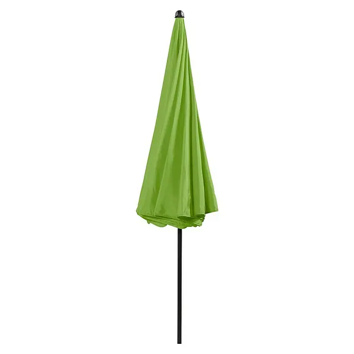 Doppler Sunline Balkonschirm rund Neo - Farbe Bespannung: Fresh Green, Durchmesser Bespannung: 200 cm - Geschlossener grüner Terrassenschirm aus Stoff mit schwarzer Stange.
