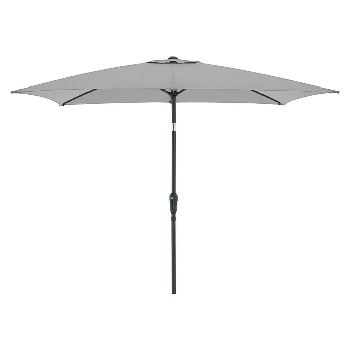 Doppler Balkonschirm Life Lift - Hellgrau, Bespannungsmaß (L x B): 200 x 250 cm - Grauer Terrassenschirm mit dunkelgrauem Metallmast, spendet Schatten für Außenbereiche.