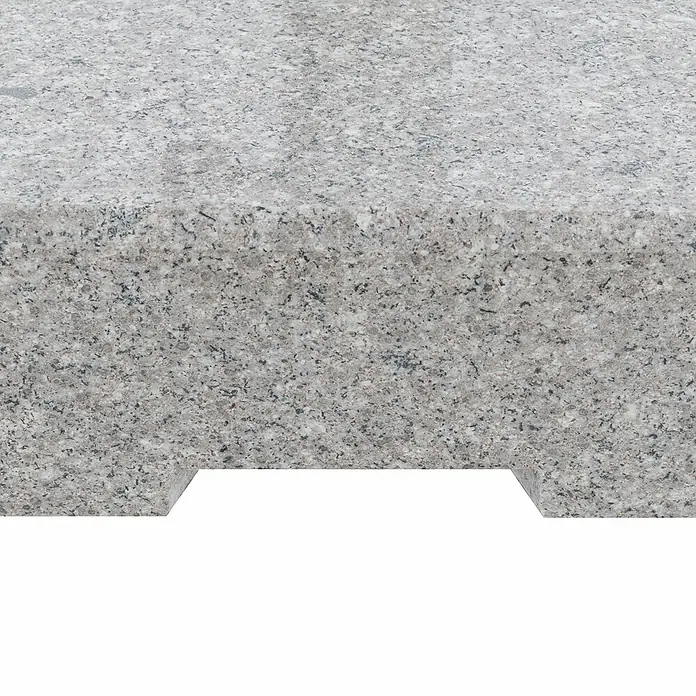 Doppler Granitschirmständer Life - 45 kg, L x B: 59 x 48,5 cm - Hellgrauer gesprenkelter Granitblock mit ausgesparter Basis.