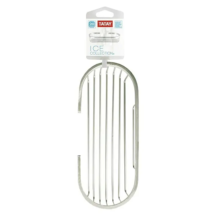 Tatay Cesta de baño oval Ice -  - Una cesta de ducha plateada de Tatay Ice Collection con 20 años de garantía, ideal para guardar los esenciales de la ducha.