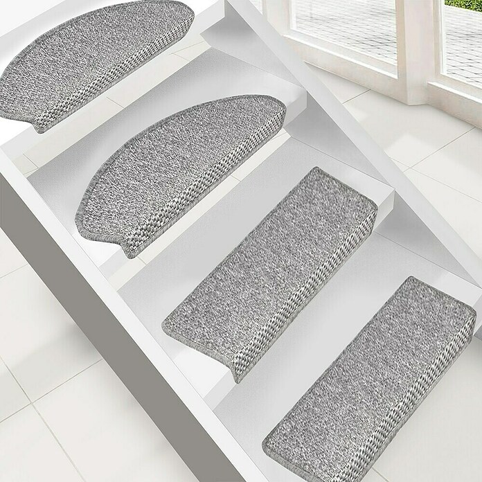 Stufenmatte Kalkutta (65 x 23,5 cm, Silber, Rechteck) | BAUHAUS