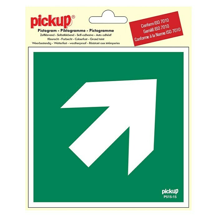 Pickup Sticker (Motief: Aanwijzings-pijl, 15 x 15 cm, Groen/Wit)