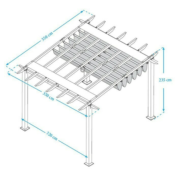 Paragon Outdoor Raffpavillon Florida350 x 350 cm, Weiß Unknown