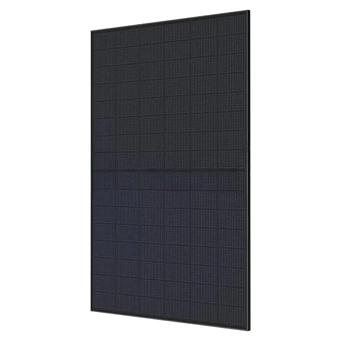 TCL Solarmodul T Class - 0% MwSt. (gem. § 12 Abs. 3 UStG) - Bifazial, Nennleistung: 440 W, L x B x H: 3 x 113,4 x 176,2 cm - Großes, dunkelblaues Solarpanel mit sichtbaren rechteckigen Photovoltaikzellen.