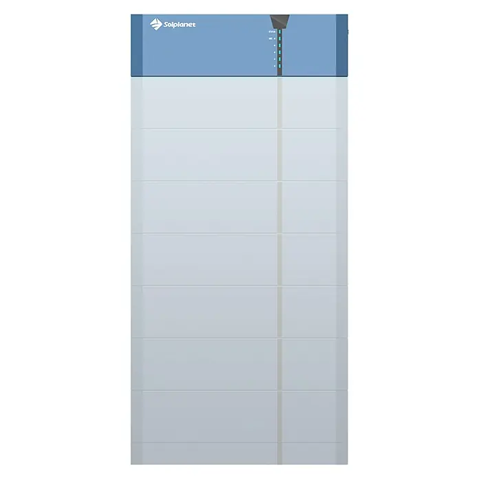 Steuereinheit - Passend für: AI-HB G2 Solplanet - Solplanet blau-graue modulare Energiespeichereinheit mit Statusanzeigen und Logo.