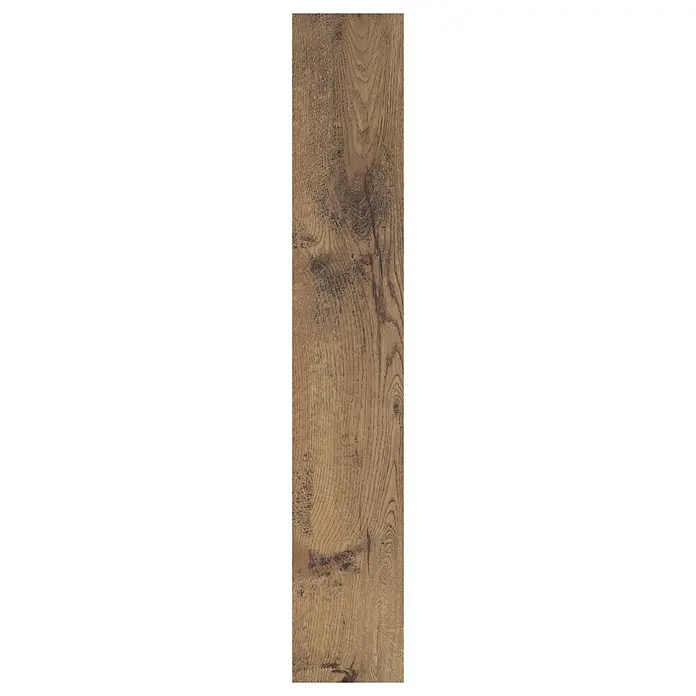 Vinylboden Isocore Inside - Alsace, Fischgrät, 720 x 120 x 8 mm - Detailaufnahme einer einzelnen Holzdiele mit rustikaler Maserung und warmen Farbtönen.