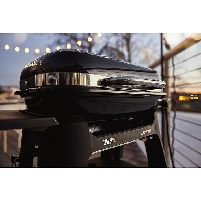 Weber Barbacoa eléctrica Lumin Compact con mesa (Superficie de la parrilla (An x Pr): 43 x 28 cm, 2.200 W, Barbacoa de pie) | BAUHAUS