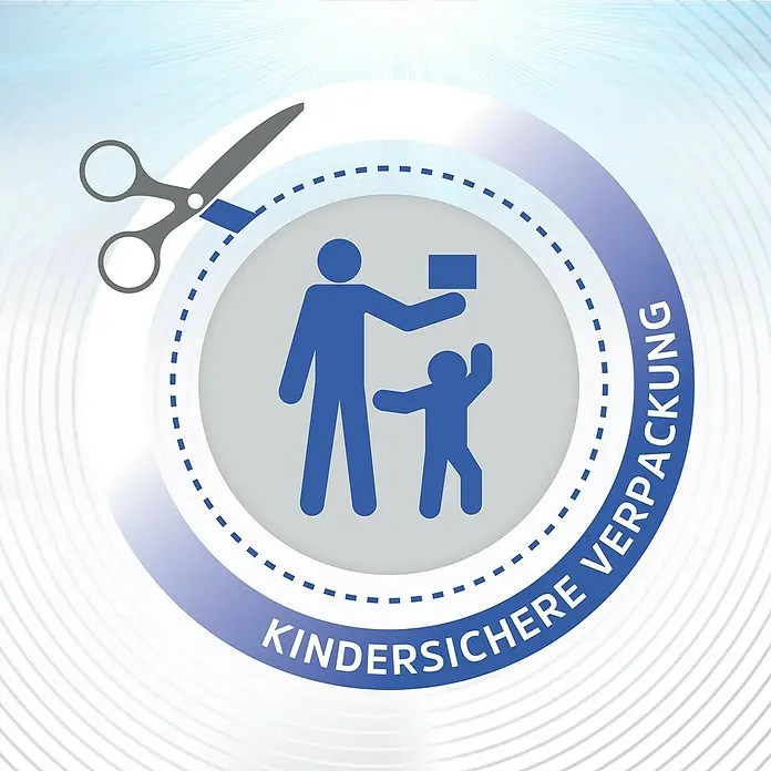 Energizer Knopfzelle Ultimate Lithium CR 2032 - CR2032, 3 V, 4 Stk. - Symbol für kindersichere Verpackung: Schere schneidet gestrichelte Linie, Erwachsener hält Gegenstand von Kind fern. Text: KINDERSICHERE VERPACKUNG.