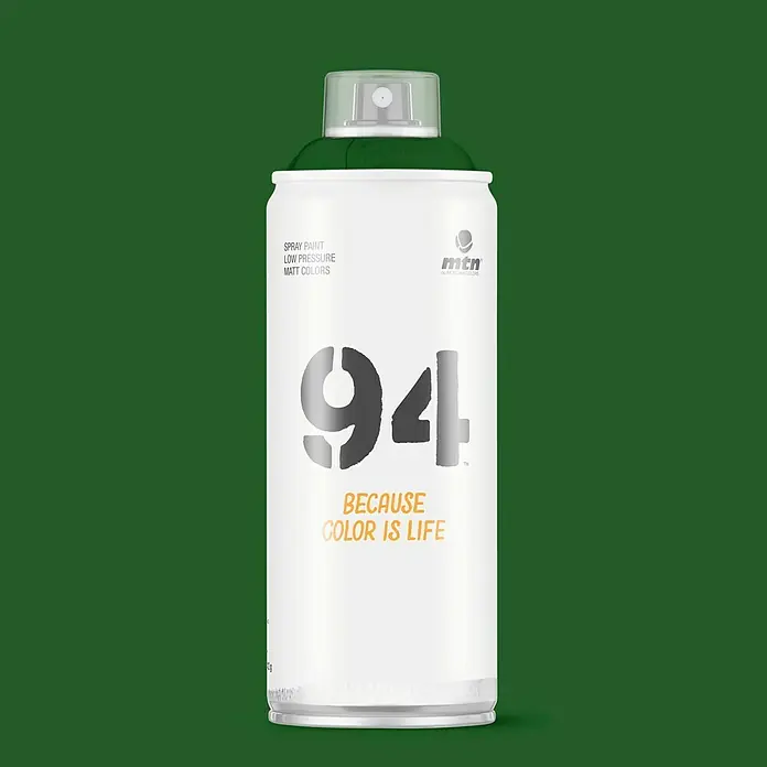 mtn Pintura decorativa en spray 94 - Verde Toscana, Mate, 400 ml - Bote de spray MTN 94, ideal para proyectos de arte, con baja presión y colores mate. Perfecto para trabajos de graffiti detallados y aplicaciones creativas.