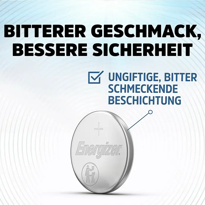 Energizer Knopfzelle Ultimate Lithium CR 2032 - CR2032, 3 V, 4 Stk. - Silberne Energizer Knopfzelle mit kindersicherer Bitterbeschichtung.