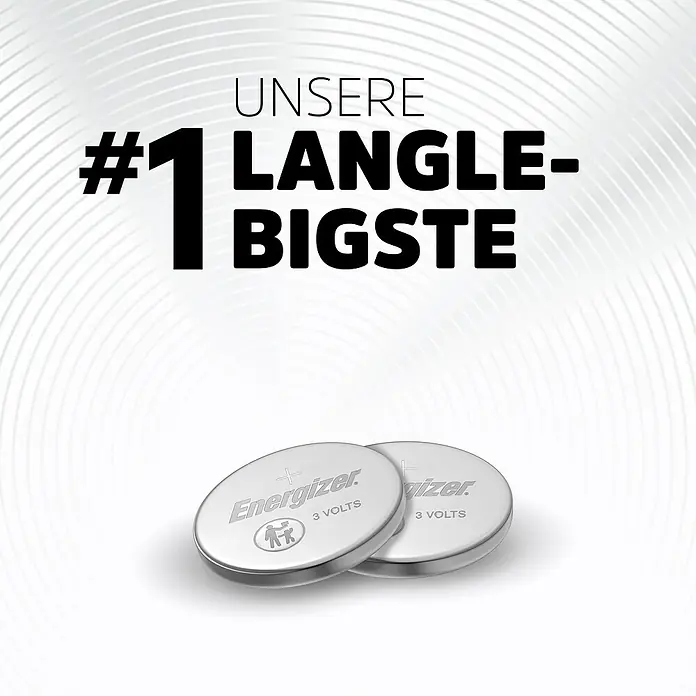 Energizer Knopfzelle Ultimate Lithium CR 2032 - CR2032, 3 V, 4 Stk. - Zwei silberne Energizer 3-Volt Knopfzellenbatterien.