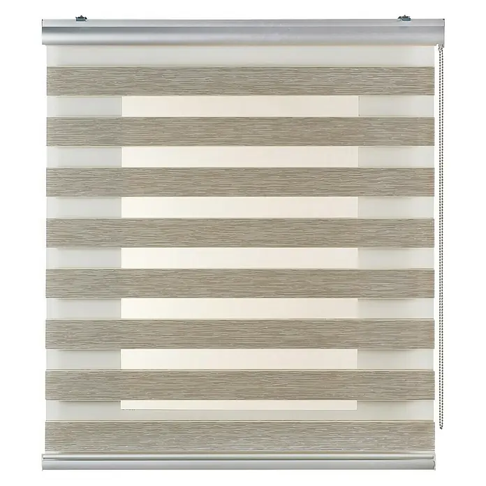 Estor noche y día Platinum - An x Al: 160 x 250 cm, Beige - Elegante estor enrollable Duo horizontal para ventanas. La persiana proporciona una incidencia de luz individual a través de las franjas alternas de tejido opaco y transparente.
