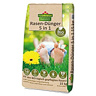 Florissa Rasendünger 5 in 1 (15 kg, Max. Anwendungsfläche: 300 m²)