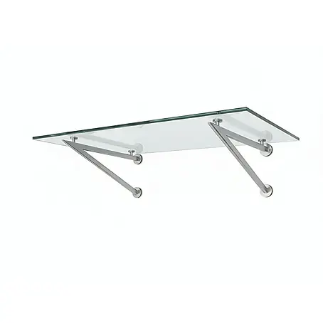Glaszentrum Hagen  Vordach 140x90 cm Glasvordach Klar V2A-V