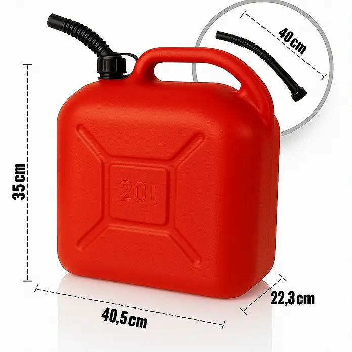 Plastard Benzinkanister für Rasenmäher 3er-Set (3 x 20 Liter) – UN-Zulassung für Benzin, Diesel, AdBlue & Wasser - 20 l, Kunststoff