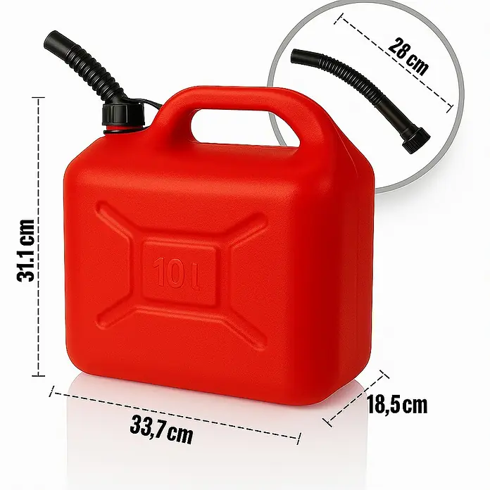 Plastard Benzinkanister für Rasenmäher 3er-Set (3 x 10 Liter) – UN-Zulassung für Benzin, Diesel, AdBlue & Wasser - 10 l, Kunststoff