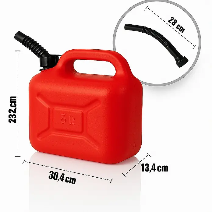 Plastard Benzinkanister für Rasenmäher 2er-Set (2 x 5 Liter) – UN-Zulassung für Benzin, Diesel, AdBlue & Wasser - 5 l, Kunststoff