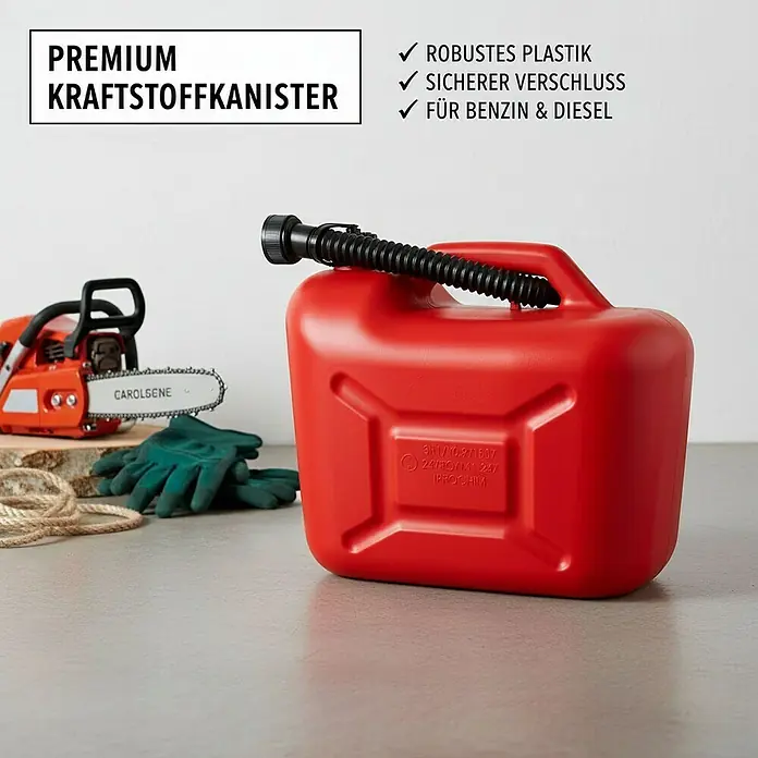 Plastard Benzinkanister für Rasenmäher 2er-Set (2 x 5 Liter) – UN-Zulassung für Benzin, Diesel, AdBlue & Wasser - 5 l, Kunststoff
