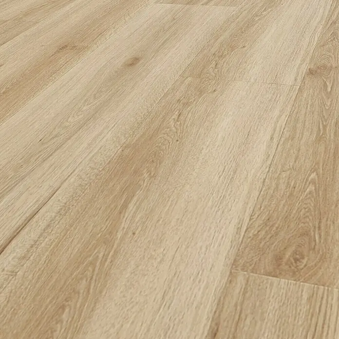 Vinylboden SPC XL - Eiche Harlow, Landhausdiele, 1.511 x 229 x 6,3 mm - Heller Holzboden mit deutlicher Maserung.