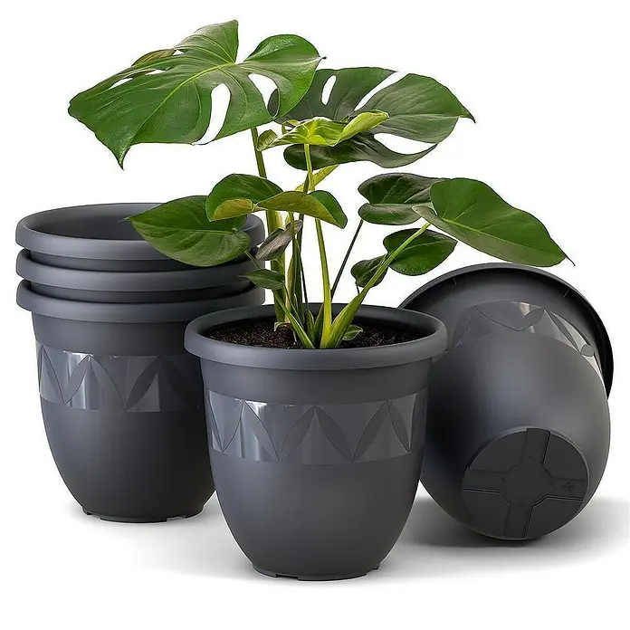 Plastard Pflanztopf Capri 5er Set - 5 Stk., Kunststoff, Anthrazit