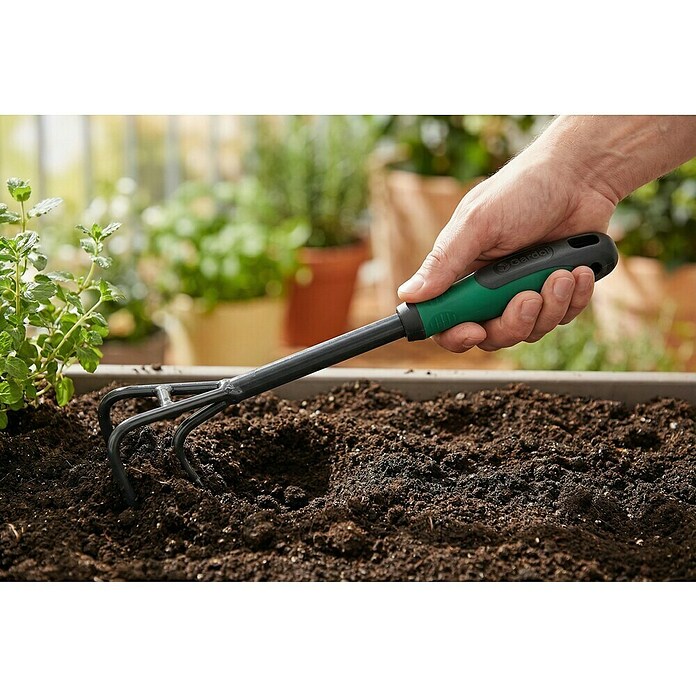 Gardol Hand-Kleingrubber (Arbeitsbreite: 8 cm, 3 Zinken, Kurzstiel)