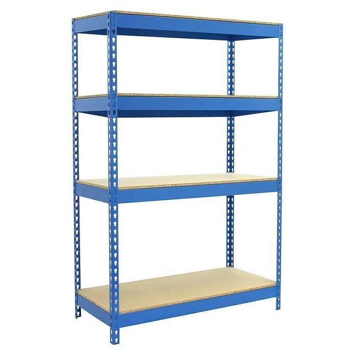 Simonrack Bricoforte Estantería para cargas pesadas Chipboard (Al x An x Pr: 200 x 120 x 45 cm, Capacidad de carga por balda: 300 kg, Número de baldas: 4 ud., Inserción, Azul) | BAUHAUS