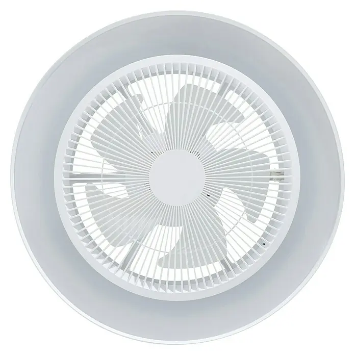 Eglo Ventilador de techo Vallonia 1 - Blanco, 48 cm, 18 W - Ventilador de techo circular blanco con rejilla protectora, vista superior.