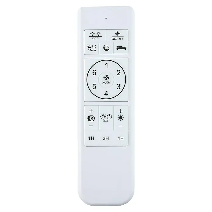 Eglo Ventilador de techo Morenci - Blanco, 48 cm, 18 W, Blanco cálido - Mando a distancia de plástico blanco para ventilador de techo y luz, con botones para velocidad del ventilador, regulador de luz, temperatura de color y temporizador.
