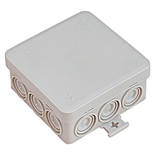Famatel Caja de superficie para estancias con humedad mini 85 x 85 mm (Blanco, L x An x Al: 8,5 x 8,5 x 3,9 cm, Empotrado)
