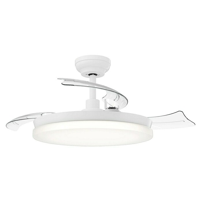 Ventilador de techo con luz - Philips Tynl (2026), 32 W, 6 Velocidades, Aspas retráctiles, 4500 lúmenes regulables, Mando a distancia, Blanco