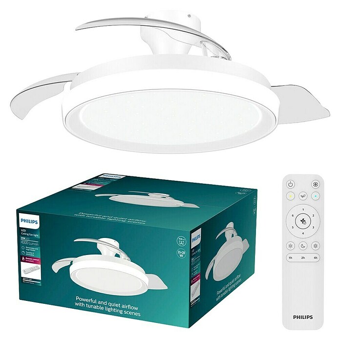 Philips Ventilador de techo Bliss (Blanco, Diámetro: 106 cm, Tamaño de la estancia: 15 m²) | BAUHAUS