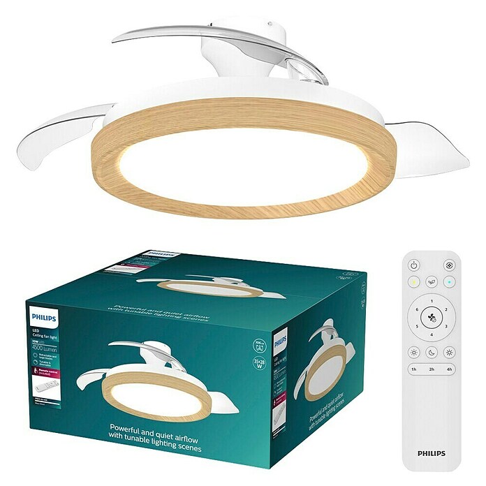 Philips Ventilador de techo Bliss (Marrón, Diámetro: 106 cm, Tamaño de la estancia: 15 m²) | BAUHAUS