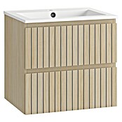 Mueble de lavabo Stripes (L x An x Al: 45 x 60 x 55 cm, Roble boreal, 1 lavabo) | BAUHAUS