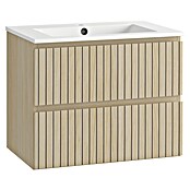 Mueble de lavabo Stripes (L x An x Al: 45 x 70 x 55 cm, Roble boreal, 1 lavabo) | BAUHAUS