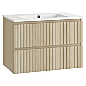 Mueble de lavabo Stripes (L x An x Al: 45 x 80 x 55 cm, Roble boreal, 1 lavabo) | BAUHAUS