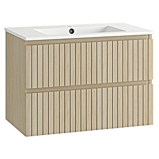 Mueble de lavabo Stripes (L x An x Al: 45 x 80 x 55 cm, Roble boreal, 1 lavabo)