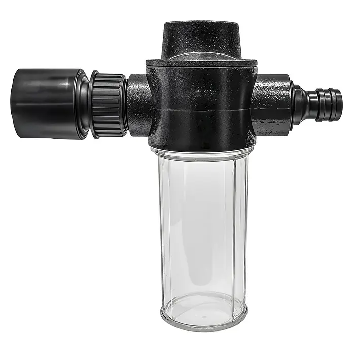 Neptun PV-  & Fassaden Reinigungsset mit verschiedenen Aufsätzen - Teleskopstiel, 120 cm - 490 cm - Schwarzer Wasserfilter mit transparentem Gehäuse zur sichtbaren Filtration.