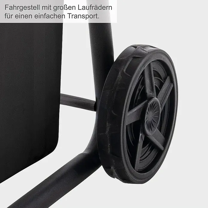 Scheppach Elektro-Leisehäcksler GS70 - Max. Aststärke: 42 mm, 2.800 W - Schwarzes Fahrgestell mit großem Rad für einfachen Transport.