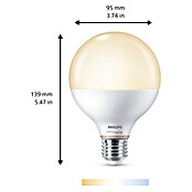 Philips Wiz Bombilla LED inteligente Globo (E27, Capacidad de atenuación: Intensidad regulable, Blanco neutro, 1.055 lm, 11 W) | BAUHAUS