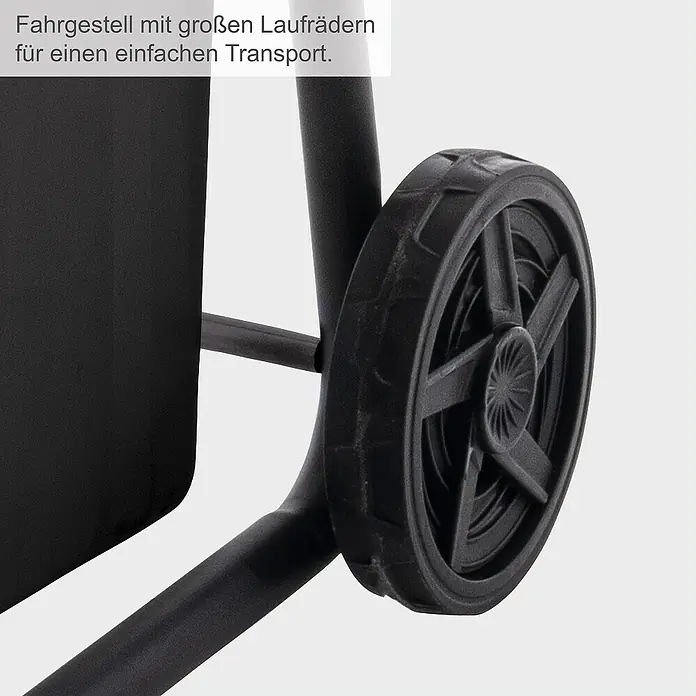 Scheppach Elektro-Leisehäcksler GS70 - Max. Aststärke: 42 mm, 2.800 W - Schwarzes Fahrgestell mit großen Laufrädern für einfachen Transport.