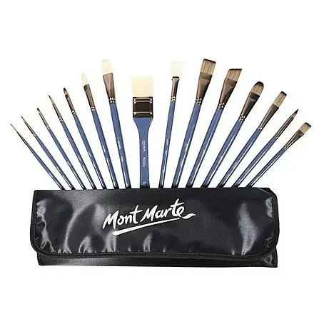 Mont Marte  Borstenpinsel-Set Premium 15er Pinselset