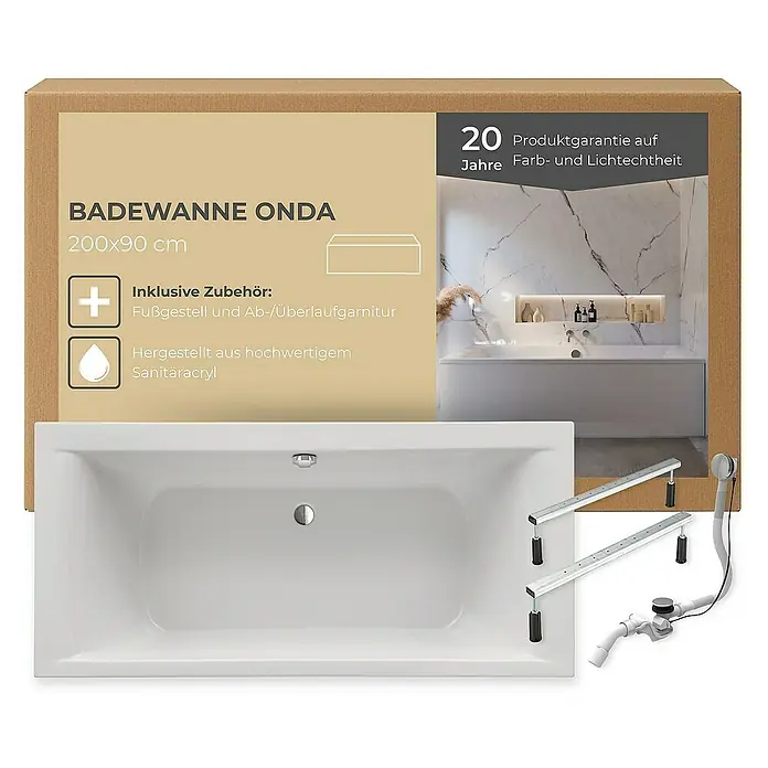 Interpromo Badewanne Onda - Acryl, Weiß